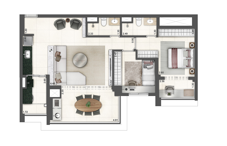 Planta ampliada 85m²