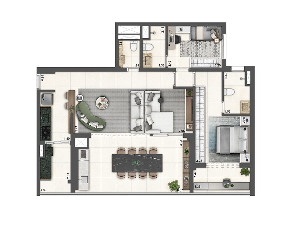 Planta ampliada 100m²