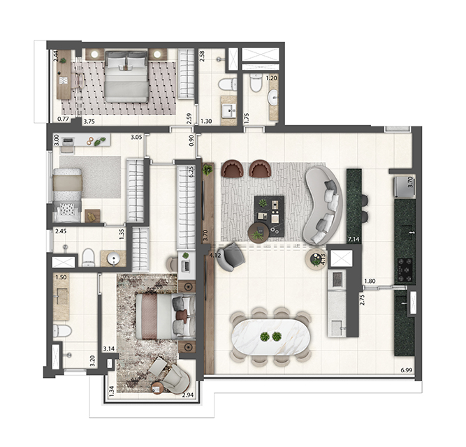 Planta ampliada 120m²