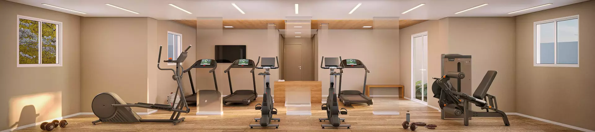 Perspectiva ilustrada do fitness — Novvo Santa Marina