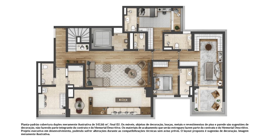 Planta duplex inf. 342m²