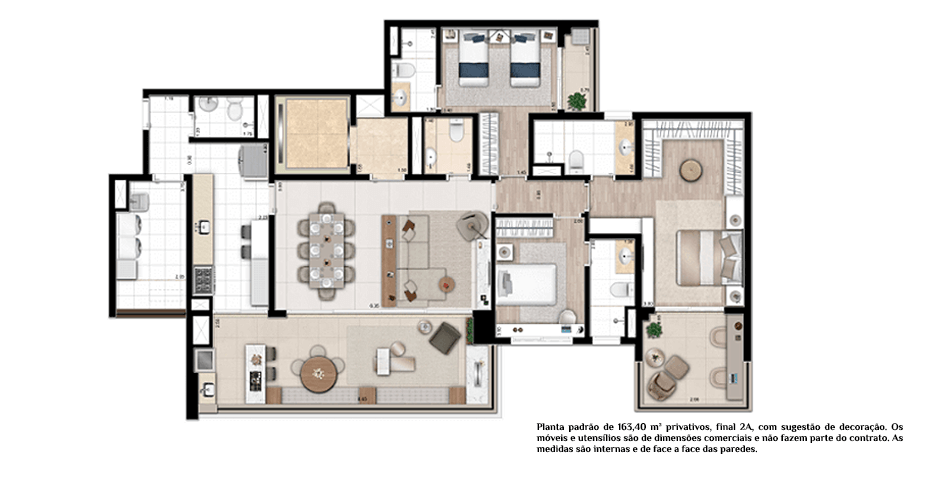 Planta tipo 163m²