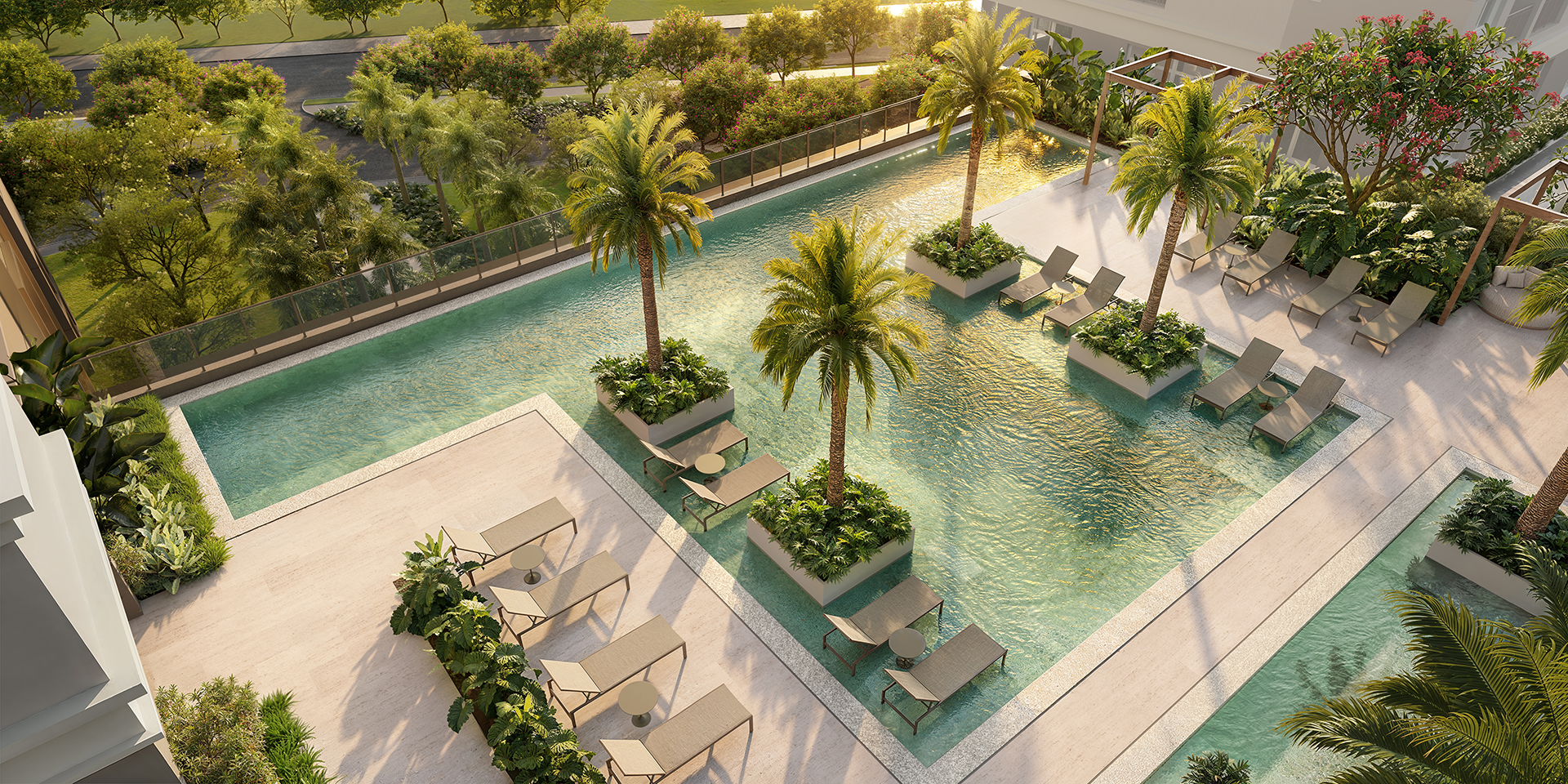 Perspectiva ilustrada da Piscina com Raia 25m