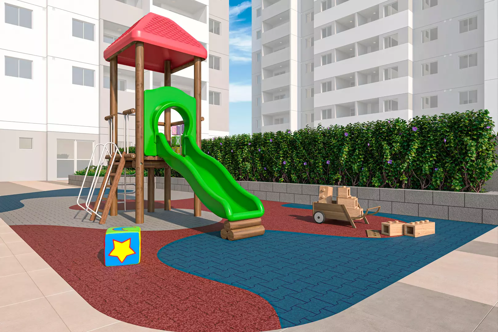 Perspectiva ilustrada do playground — Novvo Vila Prudente