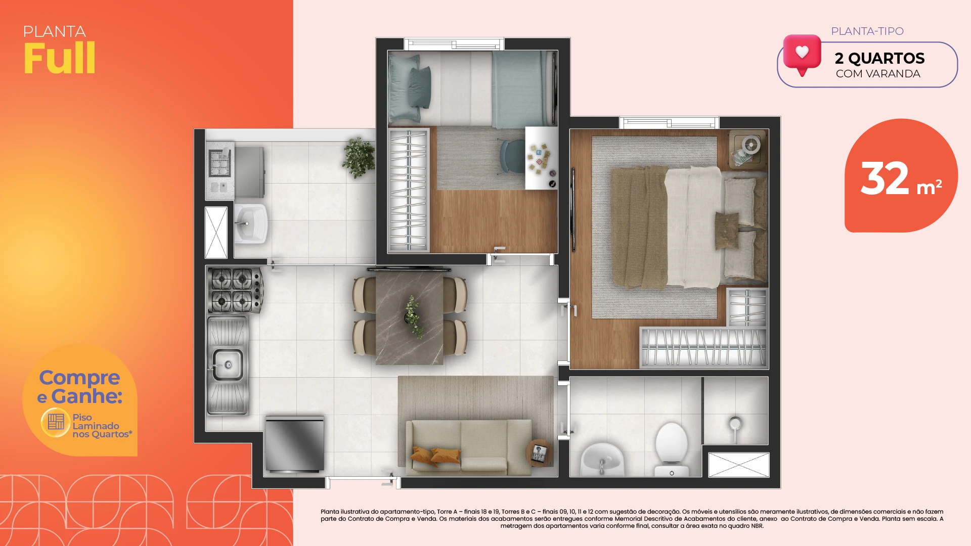 Planta Full de 32 m² — Novvo Santa Marina