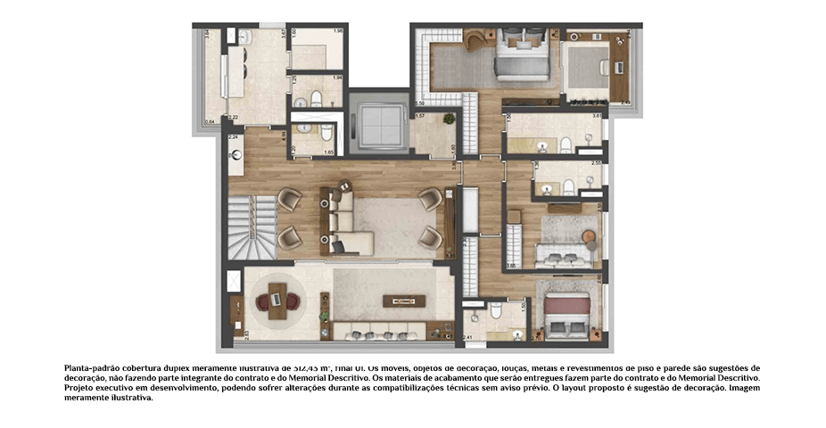 Planta duplex inf. 312m²